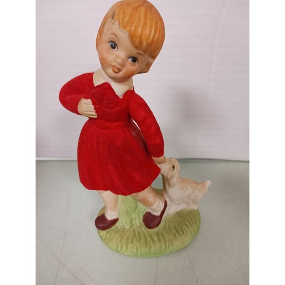 Other - 195's-1960's Porcelain Bisque Figurine With Red Flock